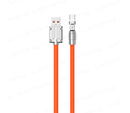 LeTang S28-V8-IP-TPC Rotary mecha zinc alloy silicone data cable