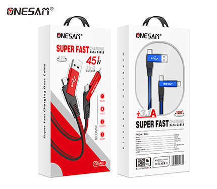 ONESAM A01 3.1A superfast charging 2in 2 data cable