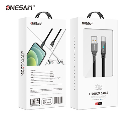 ONESAM V02 3.0A output fast charging fast LED data cable