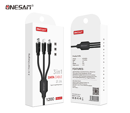 ONESAM A10 2.1 output 3 in 1 data cable