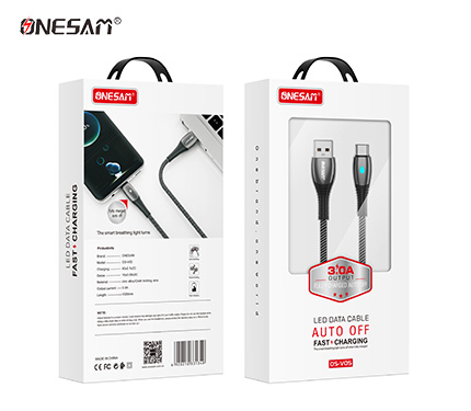 ONESAM V05 3.0A output fast charging aoto off led data cable