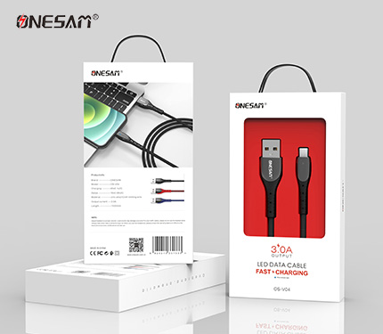ONESAM V04 3.0A output fast charging led data cable