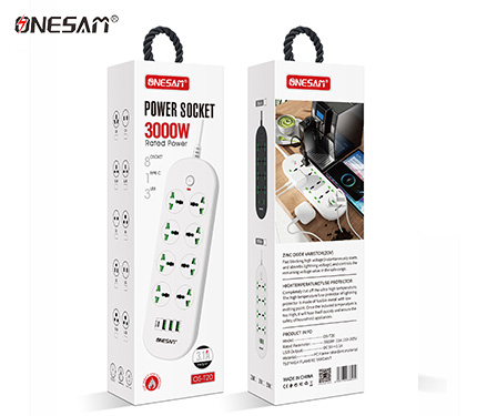 ONESAM T20 3.1A output (3 usb 1 type-c 8 socket) 3000w rated power socket