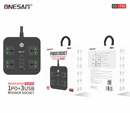 ONESAM T90 (1PD 3 usb 4 socket) 3000w rated power socket