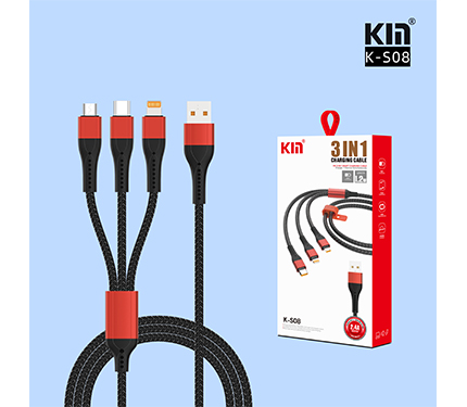 K-S08 3 in 1  2.4A output usb data cable