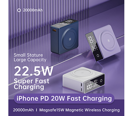 NQ7 22.5W +iPhone PD 20W super fast charging 2 in Wireless Charging 20000mAh power bank