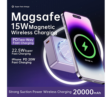 NQ7 22.5W +iPhone PD 20W super fast charging 2 in Wireless Charging 20000mAh power bank